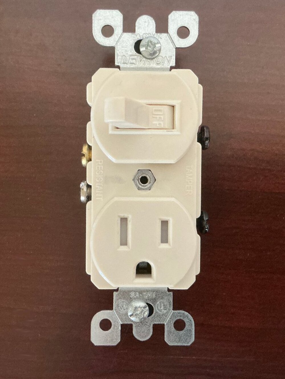 NEW Leviton Light Almond Combo Switch & Grounded Outlet Model R56-T5225-TS